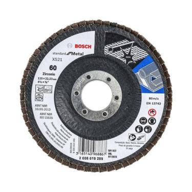 Imagem de Disco flap std for metal fa 115mm gr60 - BOSCH, Preto/Azul