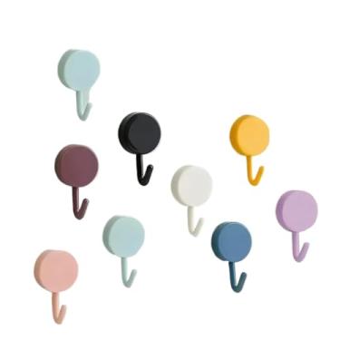 Imagem de Kit Gancho de Parede Adesivo Redondo para Cozinha Cores Aleatório Banheiro Porta e Parede (Aleatorio,100)