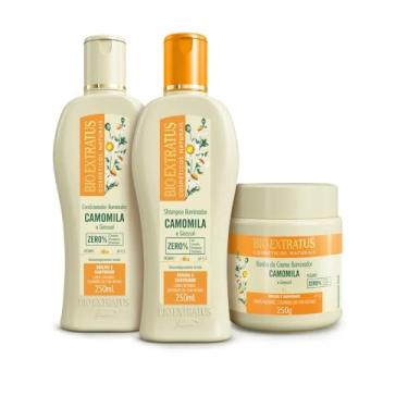 Imagem de Kit Bio Extratus Camomila Shampoo, Condicionador e Banho de Creme (250g)