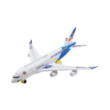 Imagem de Grande Avião De Brinquedo Modelo Elétrico A380 Com Som E Luz Para Cria