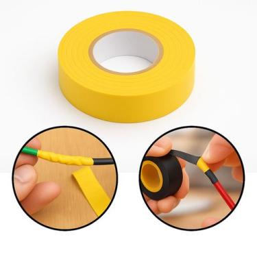 Imagem de Fita Isolante Antichama Amarela 19mm x 10m Segurança e Resistência par