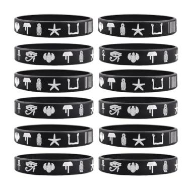 Imagem de Pulseiras de mitologia egípcia para homens e mulheres, Ankh Cruz da Vida Hórus Pulseiras de Borracha Ra escaravelho Besouros Anúbis Amenta Nó de Isis Proteção Joias Amuleto Símbolo Pagão Presente