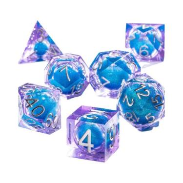 Imagem de Conjunto De Dados Poliédricos De Folha De Ouro Verde Para Dungeons And