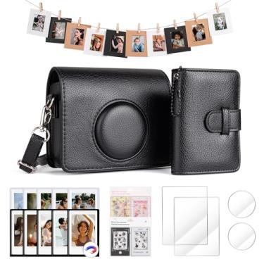 Imagem de HIYQIN Kit Com Estojo E Acessórios Para Câmera Mini Evo, Fujifilm Instax, Capa De Couro, Protetor Tela Lente, Álbum Fotos, Molduras Magnéticas, Pendurar, Adesivos - Preto
