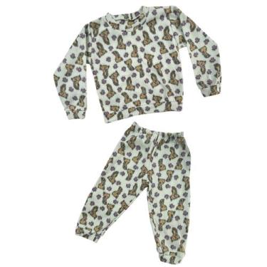 Imagem de Pijama Estampado Infantil Menina e Menino Inverno Soft Manga Longa Tam