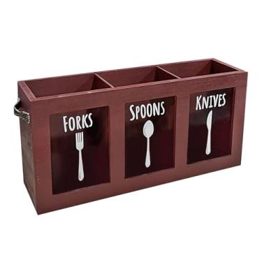 Imagem de Ｂｅｓｇａ Suporte para utensílios de cozinha Crock Morden com 3 compartimentos, suporte versátil para talheres, recipiente de armazenamento para, Vermelho