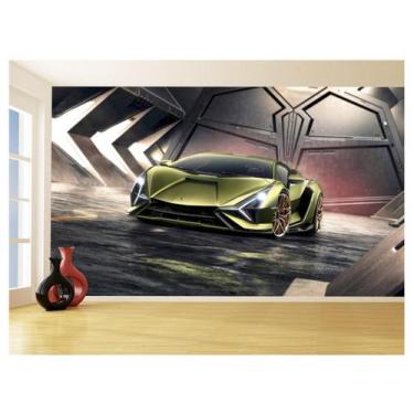 Imagem de Papel De Parede 3D Carro Lamborghini V12 Sian 3,5M Car216 - Você Decor