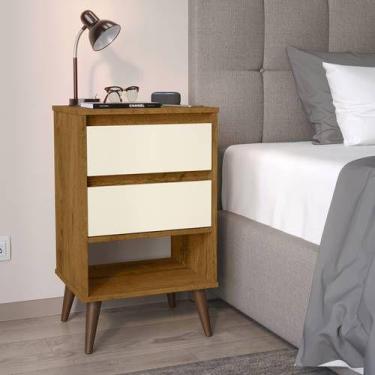 Imagem de Mesa de Cabececeira Retrô Taurus Freijó/Off White - E J Móveis