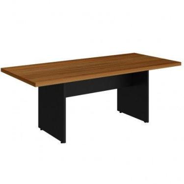 Imagem de Mesa de Reunião 2,00x0,90m - WORKSTART - NOGAL/ PRETO - 21408 - WORK S