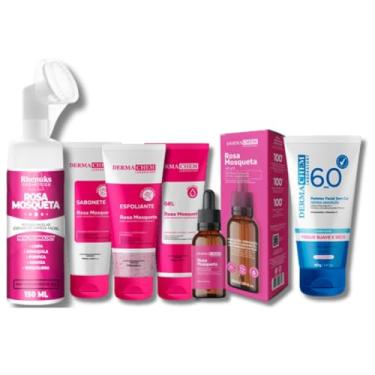 Imagem de Kit Skincare Rosa Mosqueta +Sérum Rosa Mosqueta+ Protetor Solar FPS 60 Sem Cor+Mousse Micelar Rosa Rhenuks