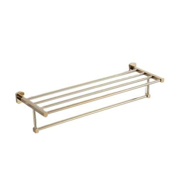 Imagem de Conjunto de porta-toalhas dourado para banheiro - Suporte de papel de parede em formato de anel | Acessórios de ferragens, 2 peças, toalheiro