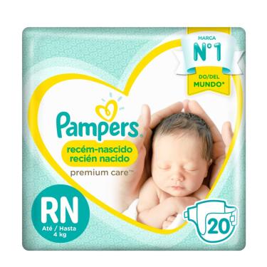 Imagem de Fraldas Pampers Recém Nascido Premium Care RN 20 Unidades