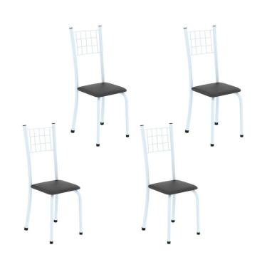 Imagem de Kit 4 Cadeiras Tubular 95x37x40 Cm Dany Preto/ Branco