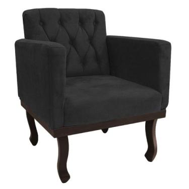 Imagem de Poltrona Decorativa Classic Pés Luiz XV Linho - Doce Sonho Móveis, Cin