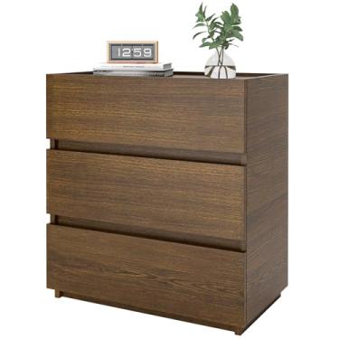 Imagem de Cômoda com 3 gavetas, gavetas de armário de 59,9 cm de largura, mesa de cabeceira de madeira para quarto, cômoda, armário de armazenamento de mesa lateral para escritório, entrada, corredor,