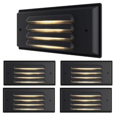 Imagem de Sunco Lighting Pacote Com 4 Luzes Led Para Degraus Externos, Iluminação De Deck Baixa Tensão 12-24 V Pátio, 200 Lm, 3000 K Branco Quente, 5 W, Classificação Ip65 À Prova D'Água, Caixa Alumínio/Plást