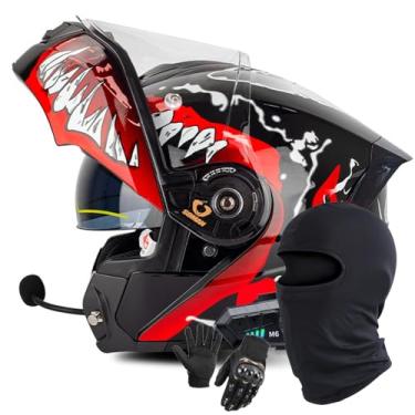 Imagem de Capacete Modular Dobrável Capacete De Motocicleta Integral Com Viseira Dupla Dot/Ece Aprovado Motocicleta Capacete Integrado Capacete De Scooter Capacete De Motocross Para Mu, H, XXL/63-64CM