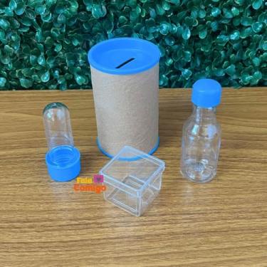 Imagem de Kit 80 Lembrancinhas Aniversário Cofrinho Tubete Fala Comigo (Azul médio)