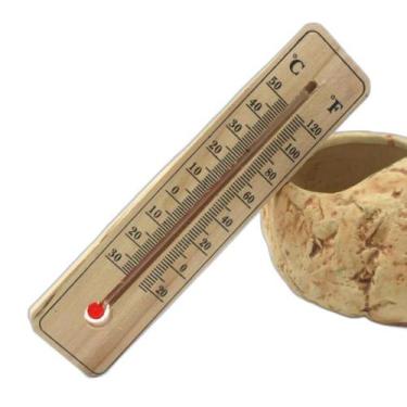 Imagem de Termômetro Parede Madeira Interior Casa Sauna Graus Tempo - Good Home