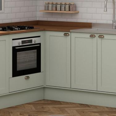 Imagem de Balcão de Cozinha Genialflex Iluminata Canto Reto Hortelã