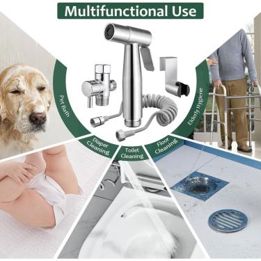 Imagem de Super Ducha Higiênica Com Duas Saídas De 1/2 Aço Inox 304