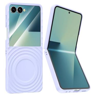 Imagem de Btscase Capa magnética para Samsung Galaxy Z Flip 7 com proteção de dobradiça, [protetor de tela frontal embutido] [compatível com MagSafe] Capa protetora fina de mármore à prova de choque para