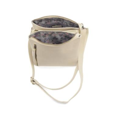 Imagem de Joy Susan Bolsa de mão feminina Dawn com vários bolsos compacta, tiracolo, Marfim, 8.5 inches high by 9 inches wide and 2.5 inches deep