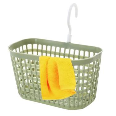 Imagem de Cesta de parede, cesta de drenagem de malha de gancho de rotação de 360 graus, ralo e cesta suspensa para frutas, banheiros e cozinha suprimentos para casa
