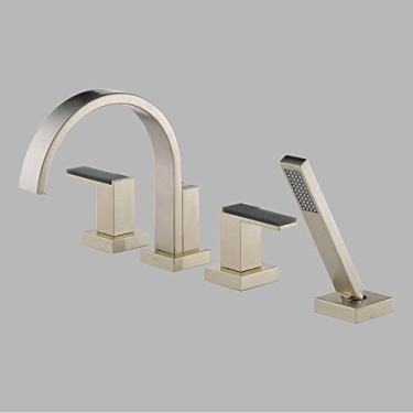 Imagem de Banheira romana Brizo T67480-BNLHP Siderna Roman com chuveiro de mão, níquel escovado