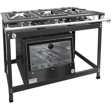 Imagem de Fogão Industrial 3 Bocas Duplas Baixa Pressão MR Fogões com Forno P8 L
