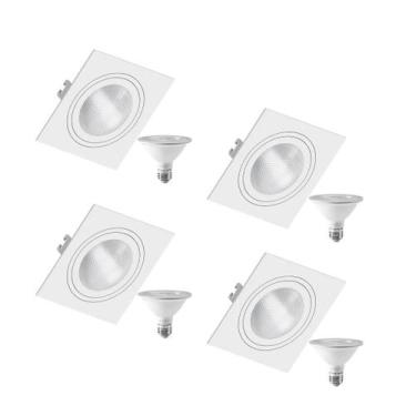 Imagem de 4 Spot Emb Face Plana PAR30 + 1 Lâmpada LED 10W 6500K E27 - SAVE ENERG