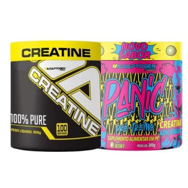 Imagem de Kit Panic Creatine Adaptogen Creatina Pré-treino pote 300g, Kiwi