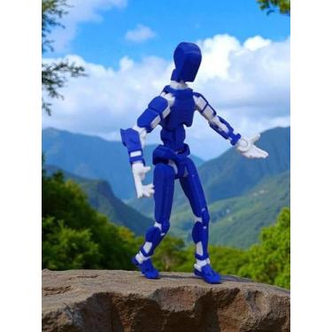 Imagem de Boneco DESMONTADO DUMMY 14 CM Articulado 3D Azul/Branco - Bambu Lab