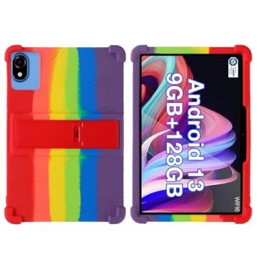 Imagem de Oneyijun Capa para tablet DOOGEE U9/U10/U10 Pro de 10,1 polegadas, silicone macio, à prova de choque, capa protetora de borracha (multicolorida)