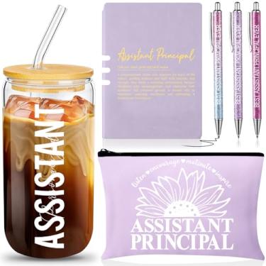 Imagem de Remerry Conjunto de 6 peças de presente principal assistente para mulheres e homens, presentes principais, inclui copo de cerveja em forma de lata de 473 ml com canudos de tampas, bolsa de maquiagem