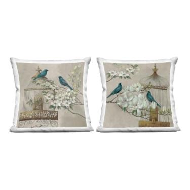 Imagem de Stupell Industries Almofada Spring Bluebirds Menagerie estampada para ambientes internos, 45 x 18 x 46, bege