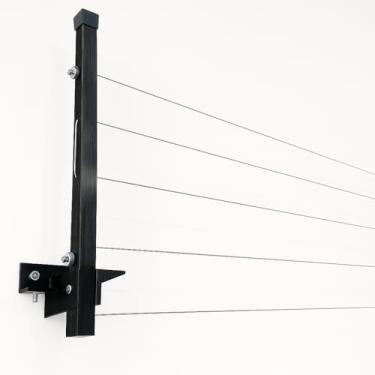 Imagem de Varal Alumínio Reforçado Retrátil De Parede Para Roupas Suporta Até 80kg(Alumínio Preto)