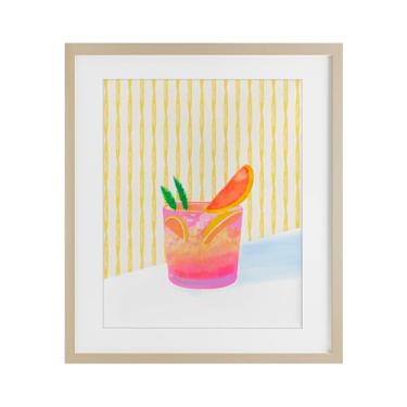 Imagem de Stupell Industries Impressão emoldurada Tequila Spritz Cocktail Birch Under Glass design por Dina Riddle, 21 x 17