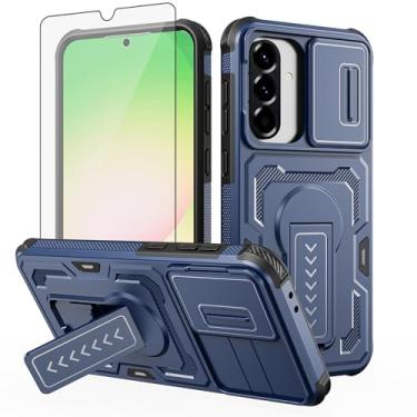Imagem de Capa de celular para Samsung Galaxy A26 5G/A17 com película protetora de tela de corpo inteiro de grau militar resistente à prova de choque com suporte de suporte protetor celular A 26 26A 17 LTE