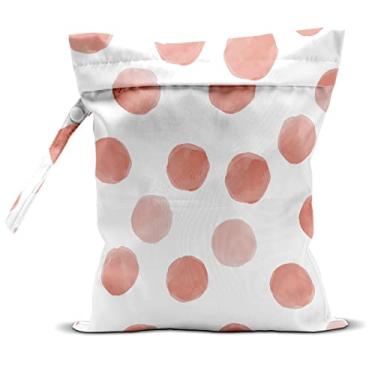 Imagem de Bolsa úmida, bolsa seca para roupas de banho, viagens, praia, piscina, carrinho de bebê, fraldas, roupas sujas de academia de ioga, bolsa de maquiagem, impermeável, reutilizável, decoração de bolinhas