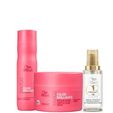 Imagem de Kit Wella Invigo Color Brilliance + Oil Reflections light 30ml (3 Produtos)