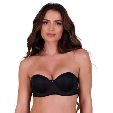 Imagem de Sutiã com Bojo sem Alça Frente Única Costa Nua - NAKA MODAS, G, Preto