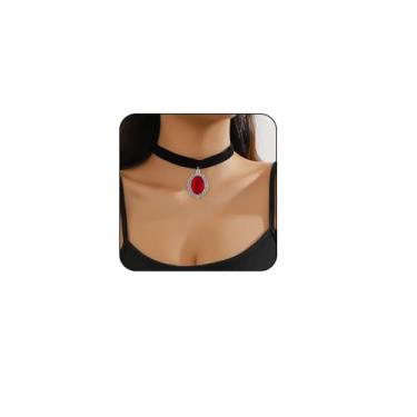 Imagem de PINCHUAN 4 peças gargantilha preta para mulheres, conjunto de gargantilha de veludo de renda preta clássica em camadas, colar de veludo, gargantilha gargantilha gótica ajustável, Veludo, Sem Pedra