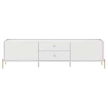 Imagem de Rack Jasper 220 cm Off White Fosco com Dourado - PROVINCIA