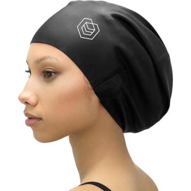 Imagem de Boné de natação SOUL CAP Large Silicone para cabelos longos, preto