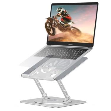 Imagem de Axbima Suporte de laptop ajustável para mesa - suporte dobrável giratório de 360° para laptop ergonômico para MacBook Pro/Air Dell HP Lenovo Notebook de até 16 polegadas (prata)