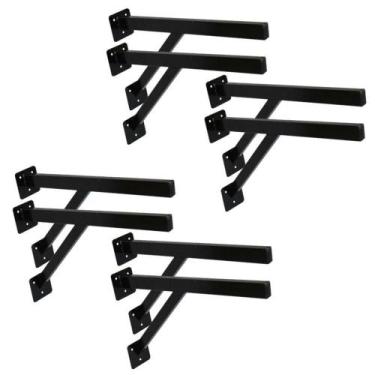 Imagem de Kit 8 Suportes Parafusar Bancada Pia Pedra Mármore 40X20Cm - OURO MINA