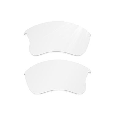 Imagem de Lentes de óculos de sol Glintbay 100% precisas de substituição para Oakley Flak Jacket XLJ, Crystal Clear Non-polarized, Small