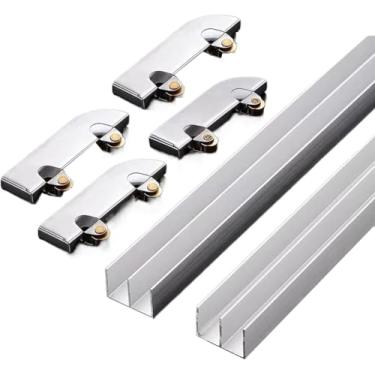Imagem de Trilhos Dobro De Vidro Da Porta Deslizante Da Liga De Alumínio De 20cm-100cm, 5cm Engrossados, Apropriados Para Contadores Do Shopping, One Color, 30cm