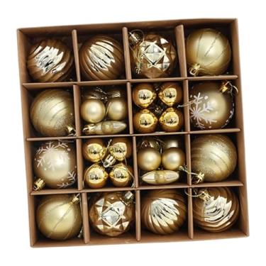 Imagem de Fenteer Enfeite de bola de Natal à prova de quebra, suprimentos decorativos para festas, adereços para fotos, decoração de bola de Natal, pingente pendurado, Ouro